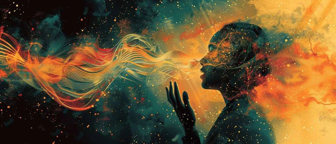 Illustration blending science and compassion in hearing health within music