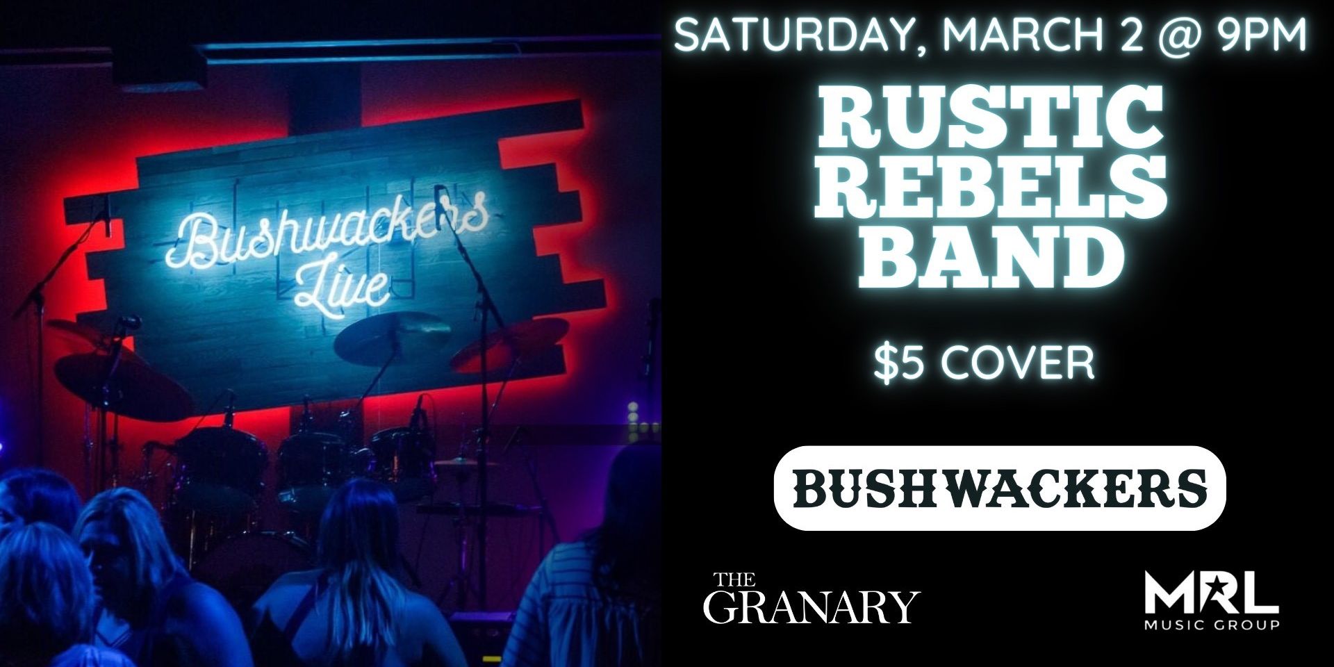 Rustic Rebels Band Live @ Bushwackers! promotional image
