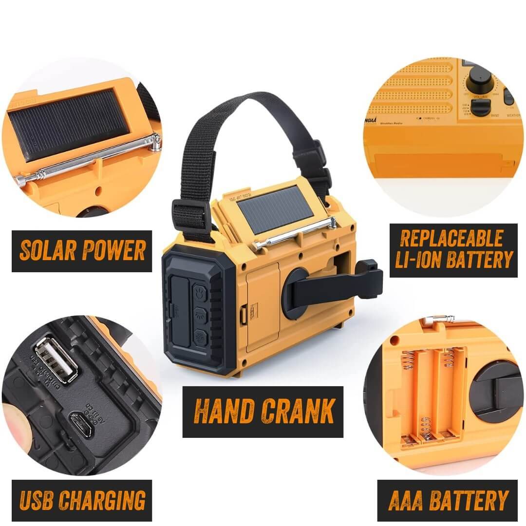 battery operated radio, solar radio, best hand crank emergency radio
