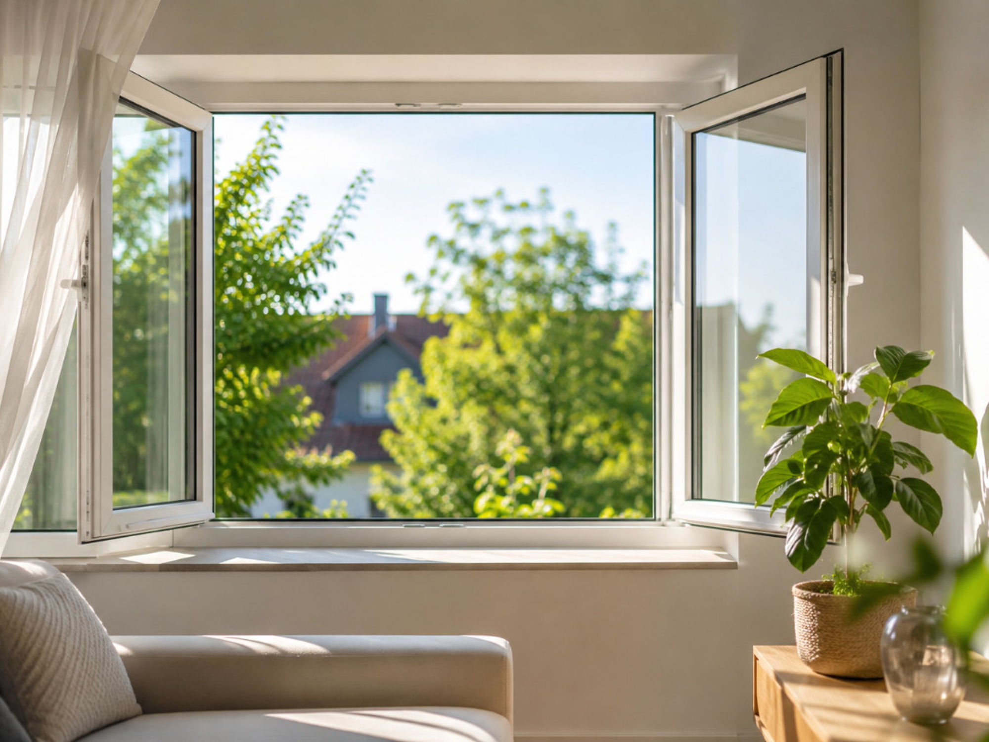 Richtig lüften bei Hitze im Sommer - KI-generiert