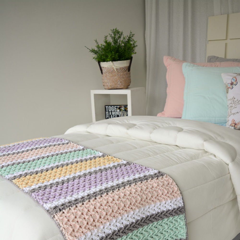 Candy Colored Bed Runner Crochet Pattern