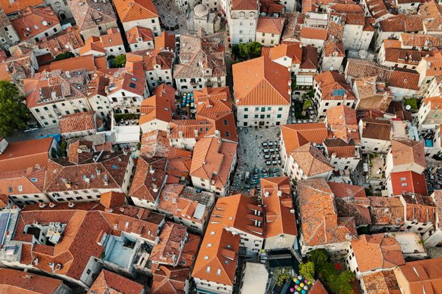 Image for happiest places in europe may contain: Architecture, Building, Cityscape, Urban, Outdoors, and Housing