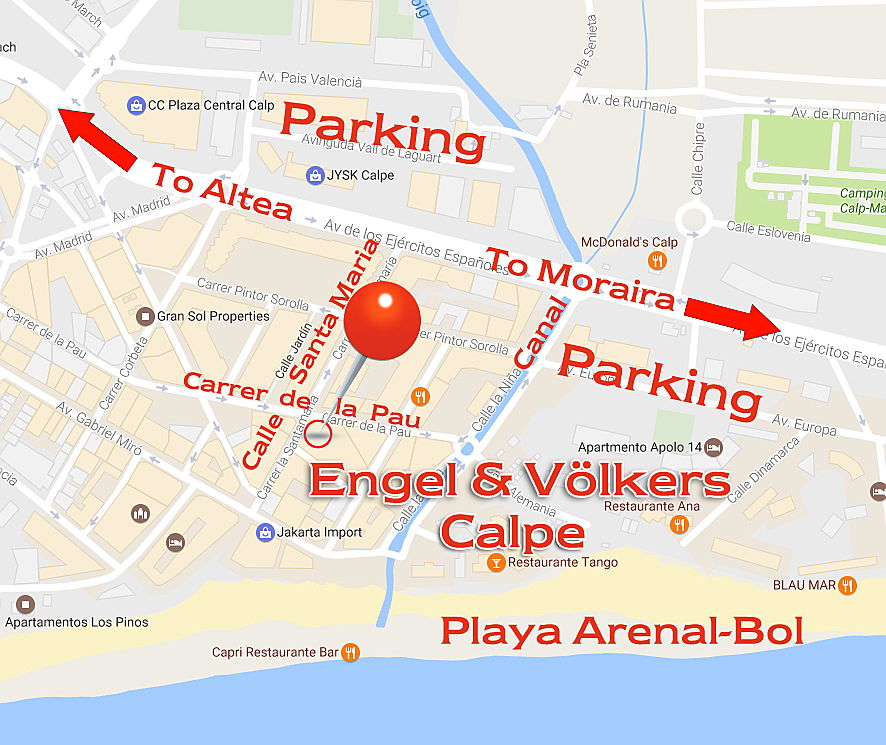  Calpe, Costa Blanca
- Engel Voelkers real estate agency calpe location map