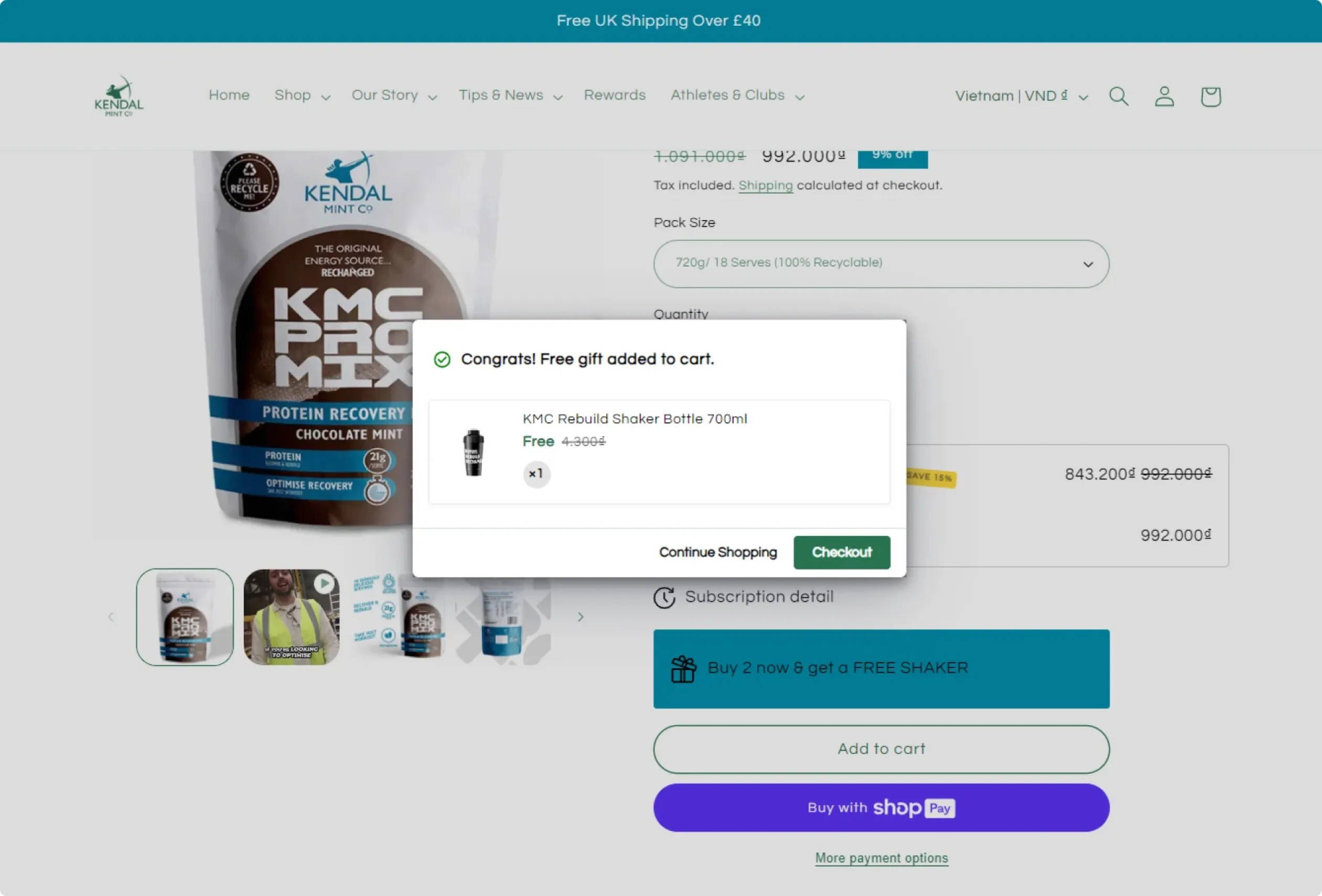 free gift with purchase popup announcement