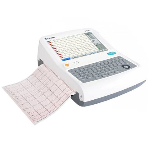 12-lead 12-channel ECG machine with touchable screen