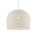 white chandelier in basket weave iron