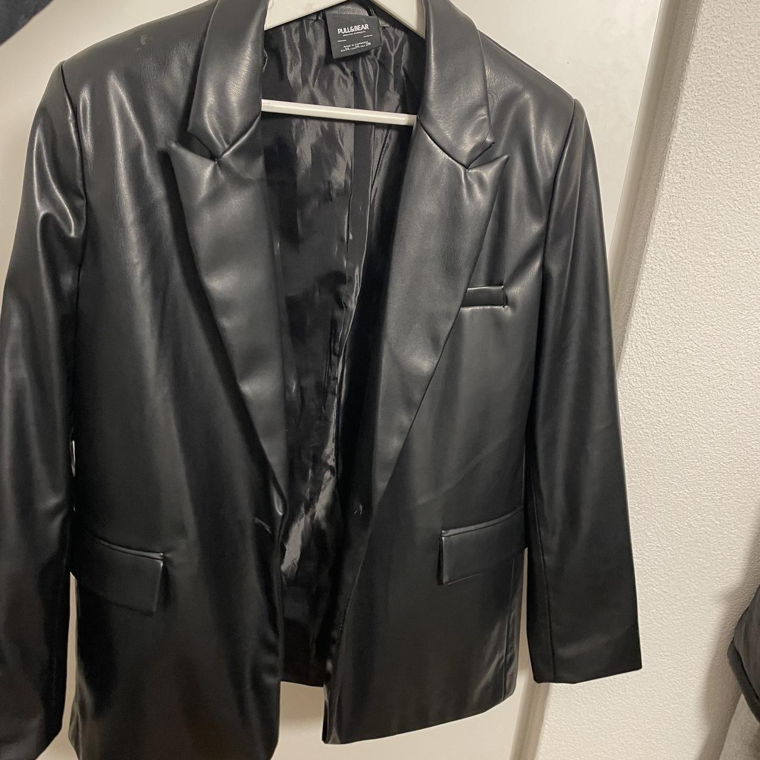 Black pull&bear faux leather jacket