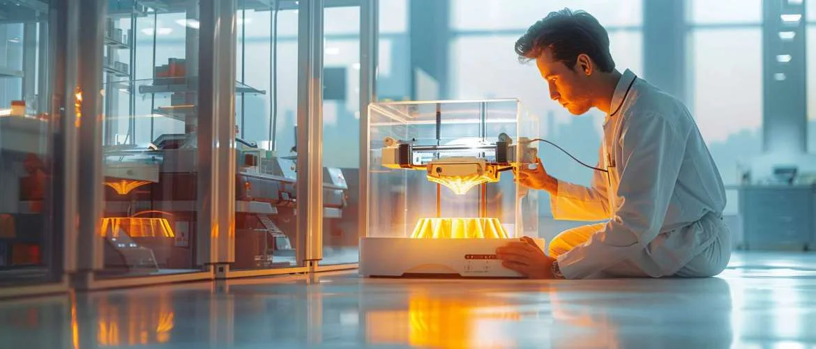 Futuristic lab scene blending compounding pharmacy with innovation.