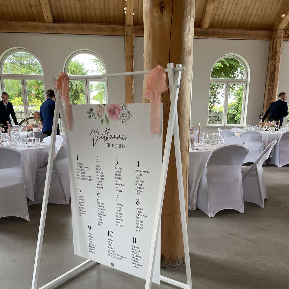 Skiltramme til bryllup og fest