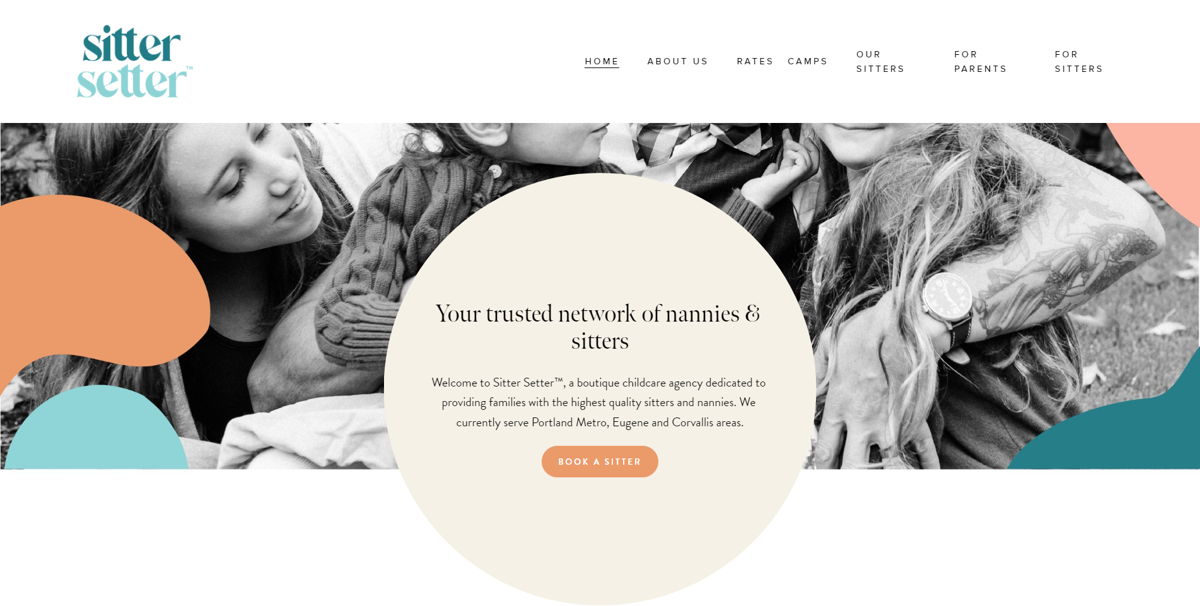 Screenshot of The Sitter Setter, from the childcare & daycare websites collection.