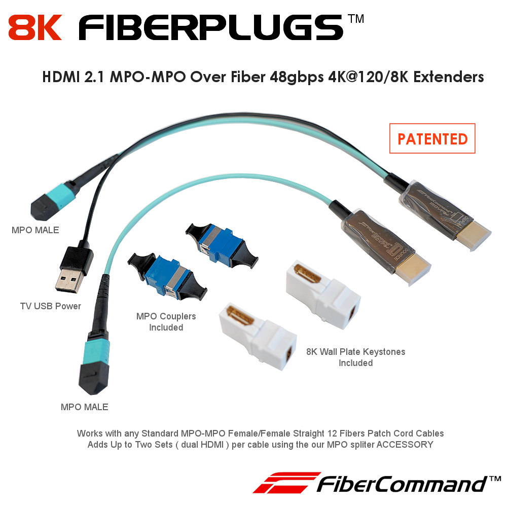 HDMI to Fiber Extender Converters for 4k 8k 120hz 48gbps HDMI 2.1 arc earc cec