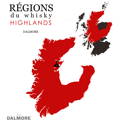 Carte région du Whisky Highlands localisation de la distillerie écossaise Dalmore
