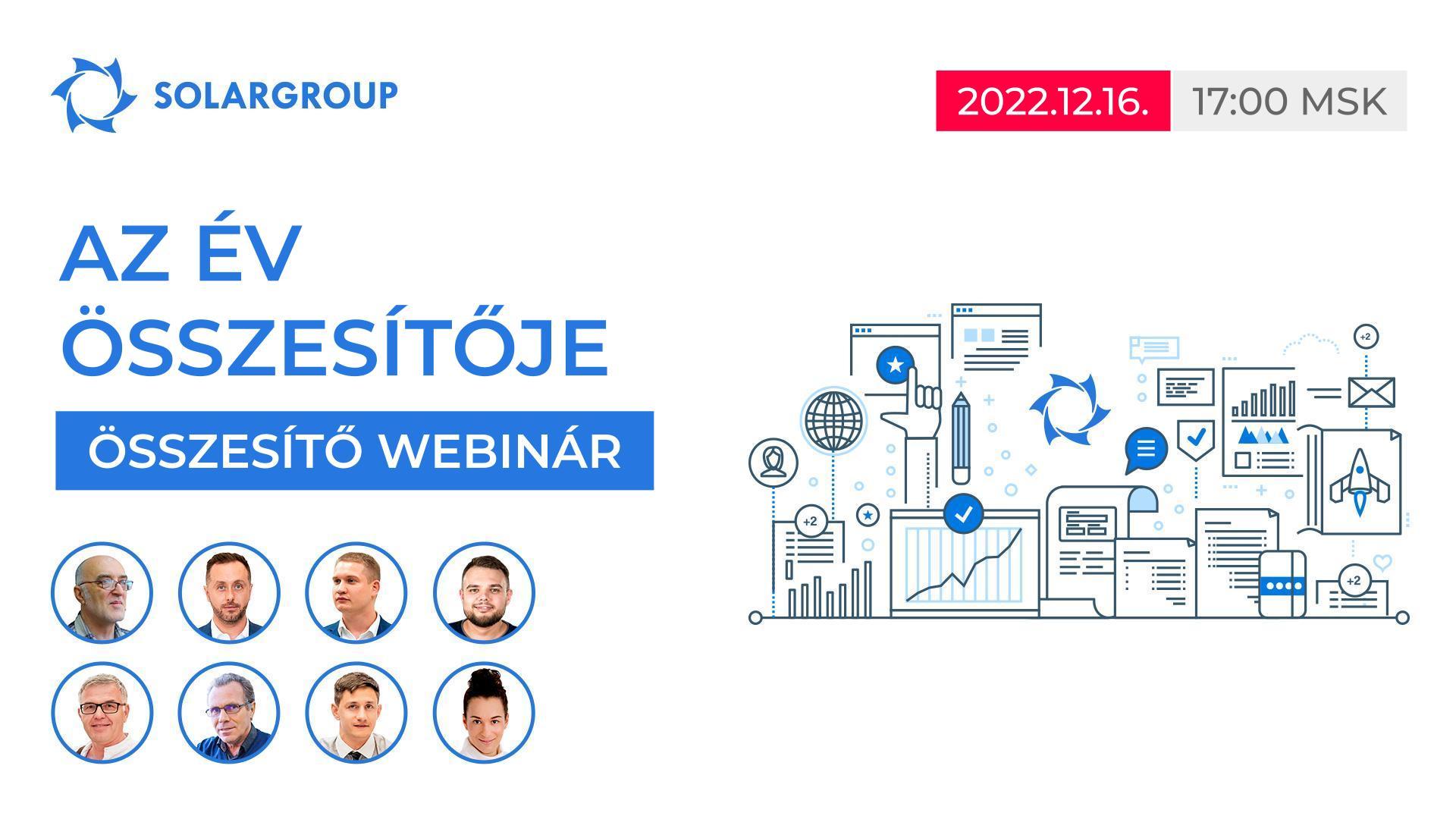A „Duyunov Motorok projekt éves eredményei" című összegző webinár december 16-ra halasztva