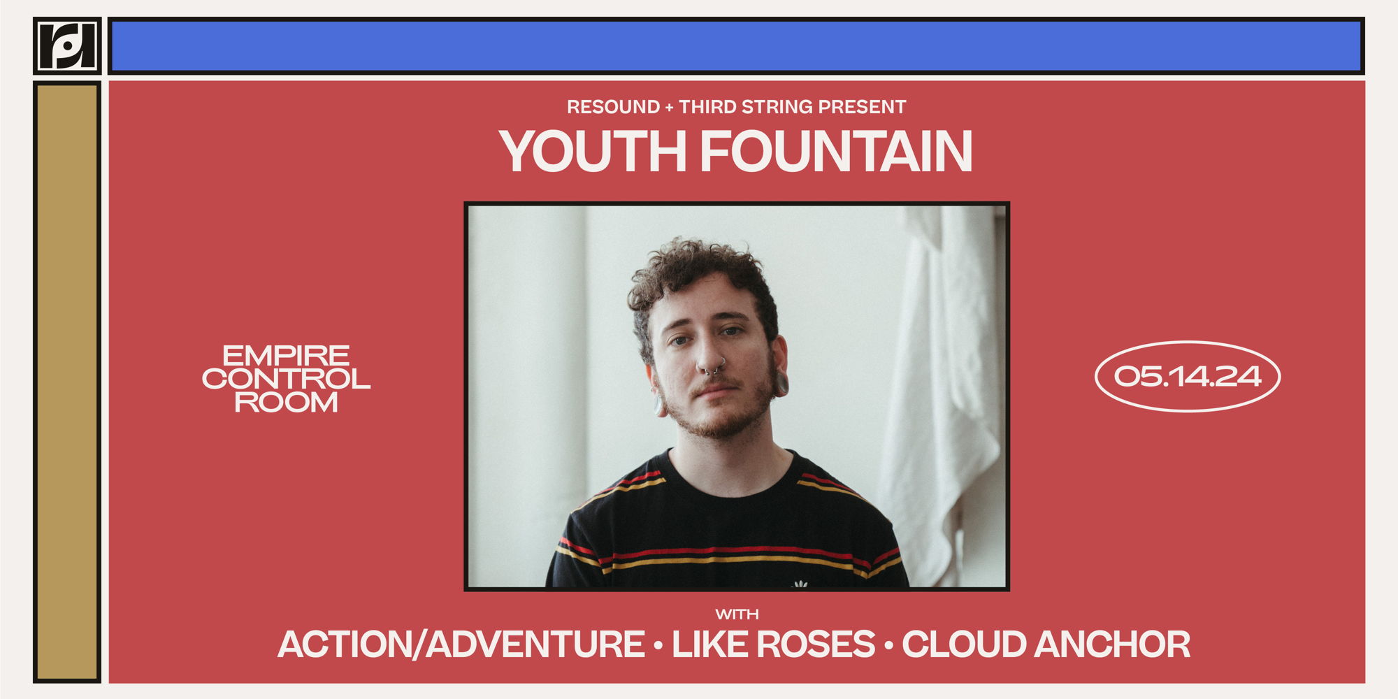 Resound + Third String Present: Youth Fountain w/ Action/Adventure, Like Roses, & Cloud Anchor at Empire Control Room  promotional image