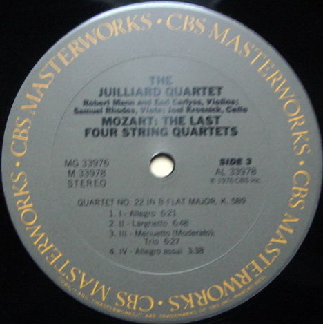 Columbia / JUILLIARD QT, - Mozart The Last Four String ...