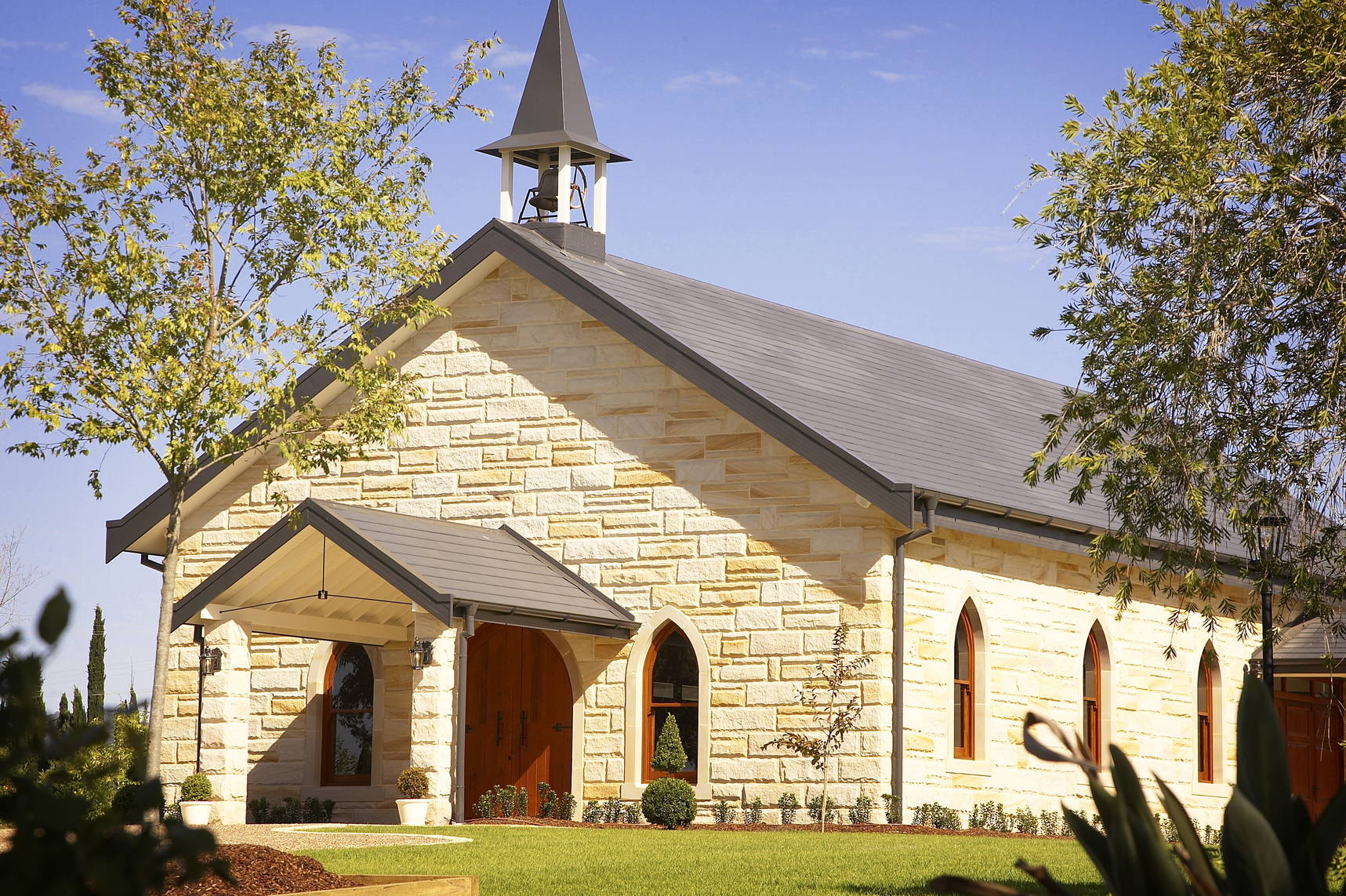 Beautiful photo of Peterson House Chapel from the front of the building