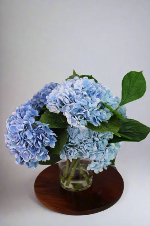 Blue Real Touch Hydrangeas Arranged in Water - Realistic Artificial Flowers - Image 3