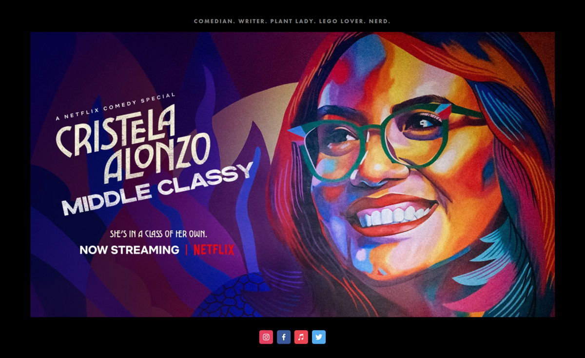 Screenshot of Cristela Alonzo, from the stand-up comedian websites collection.