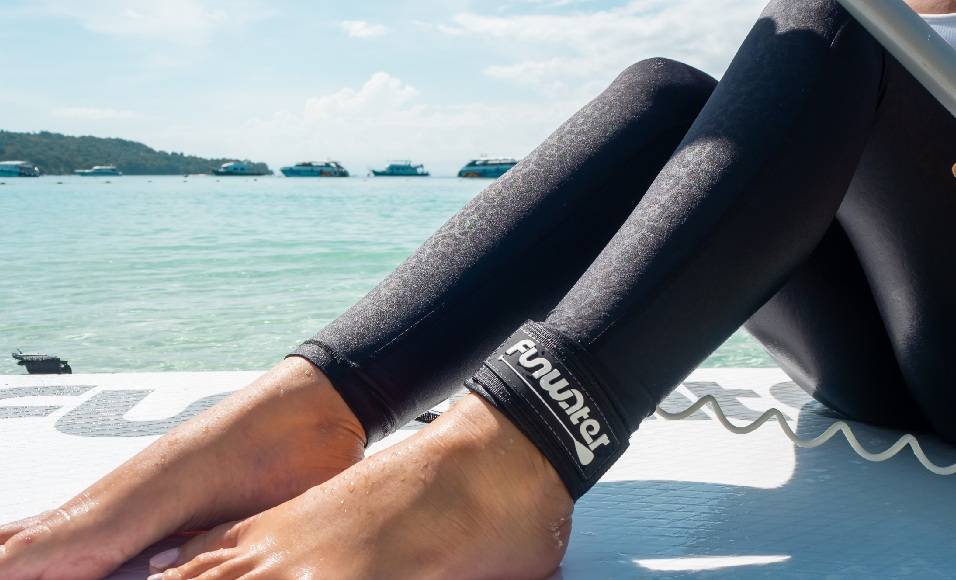Leash for SUP board is basic paddleboard accessries in Canada lake