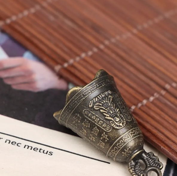 Antique Bell Chinese Mini Sculpture Pray Guanyin Buddha Bell Shui Feng Guardian bell For your motor cycle - Image 2