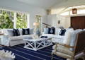 blue and white coastal style living room