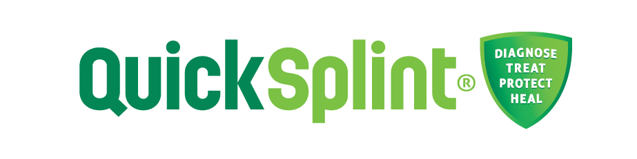 Quicksplint logo in green shades