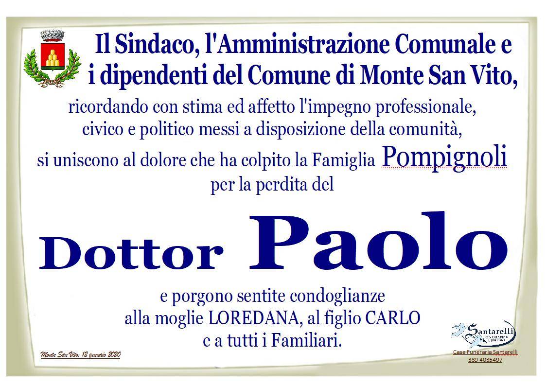 Part. Sindaco, Amm. Comunale, Dipendenti Comune Monte San Vito - Def. Paolo Pompignoli