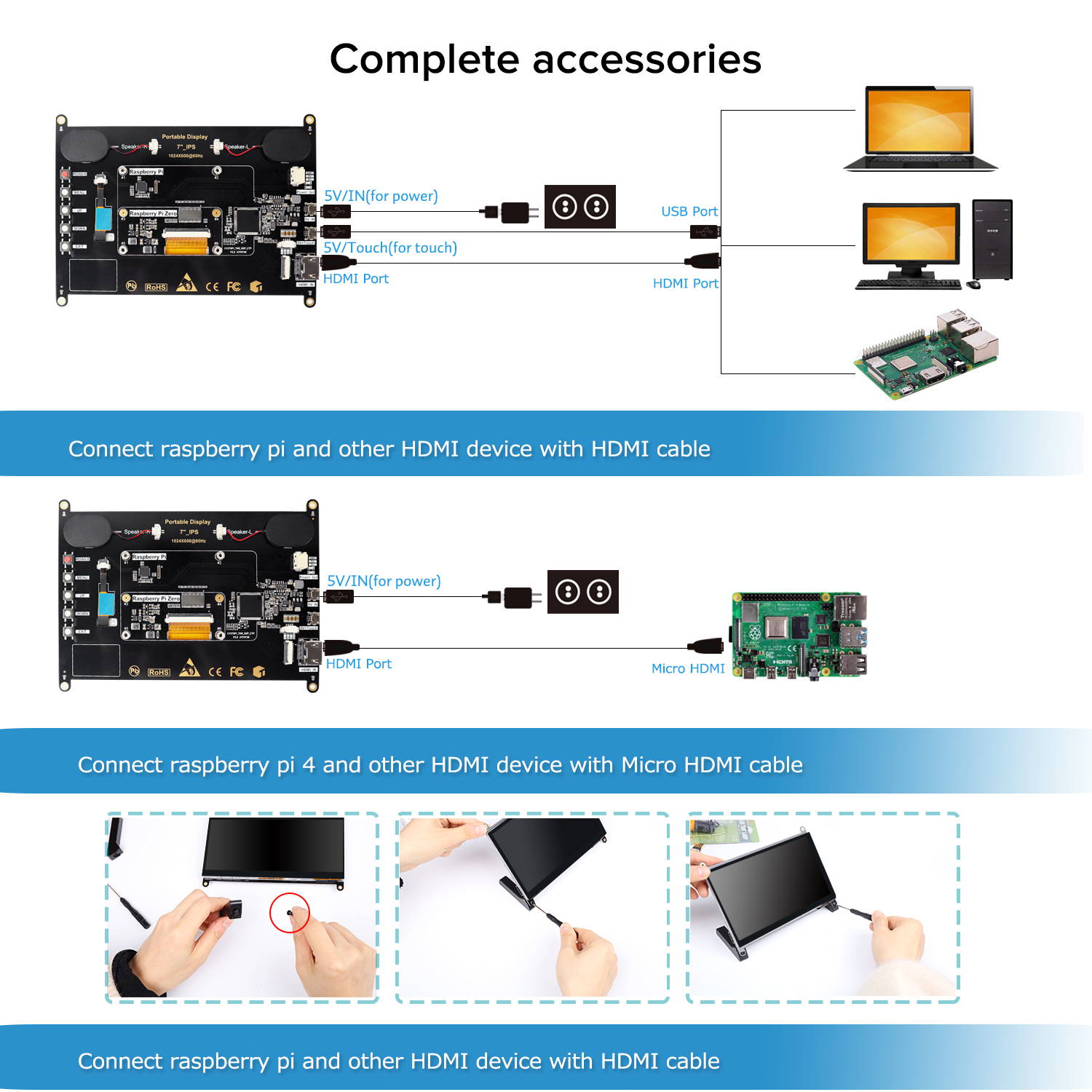 UPi B2 - Raspberry Pi 7" Touchscreen HDMI Monitor | UPERFECT UPi