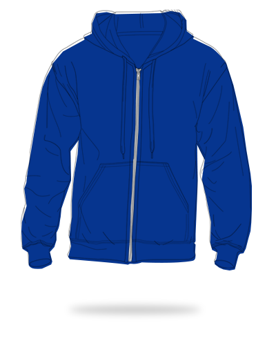 Royal blue adult fit cotton fleece full zip hoodie sj clothing manila philippines