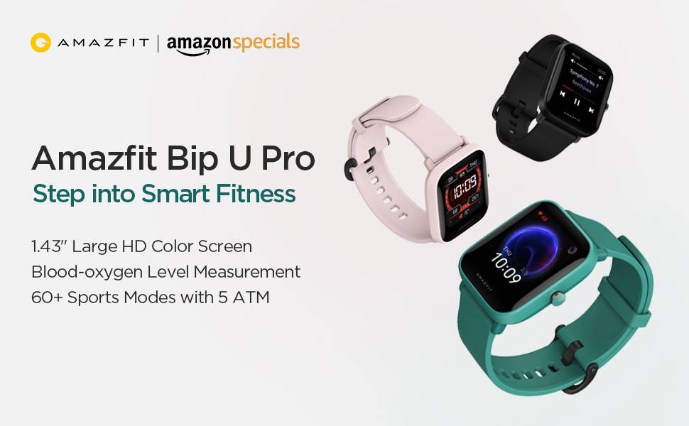 Buy Amazfit Bip U Pro Smartwatch, 1.43 Large HD Display with Built-in  Alexa, Built-in GPS, 9-Day Battery Life, Fitness Tracker, Blood Oxygen,  Heart Rate, Menstrual Cycle Tracker, Sleep, Stress Monitor, 60+ Sports