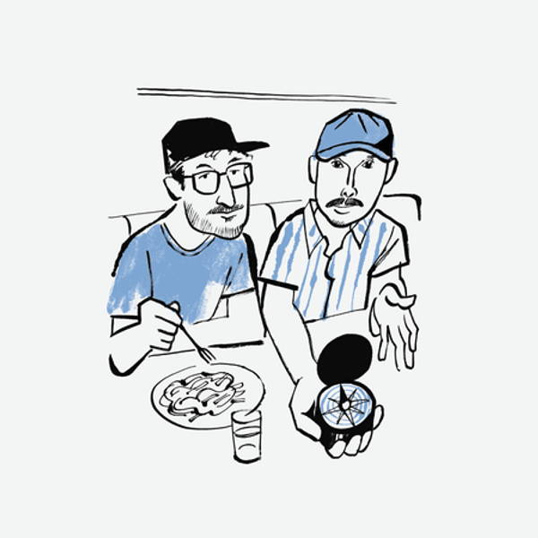 Drawing of Jason Goldberg and Steve Nasopoulos