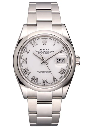 Rolex Datejust 36 White Dial Roman Numerals Oyster