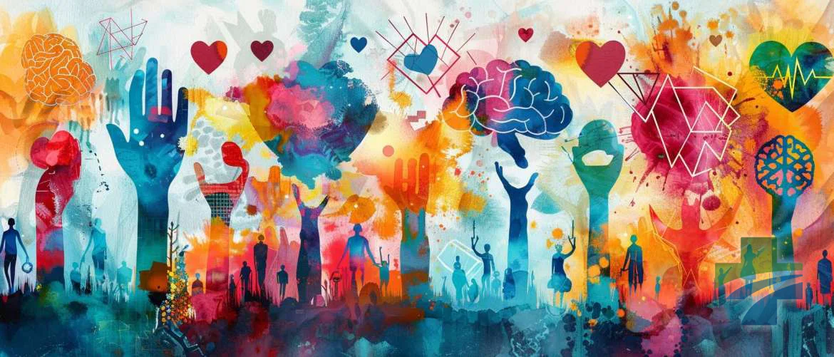 Abstract digital art representing comprehensive community wellness