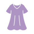 cartoon of a baggy purple dress