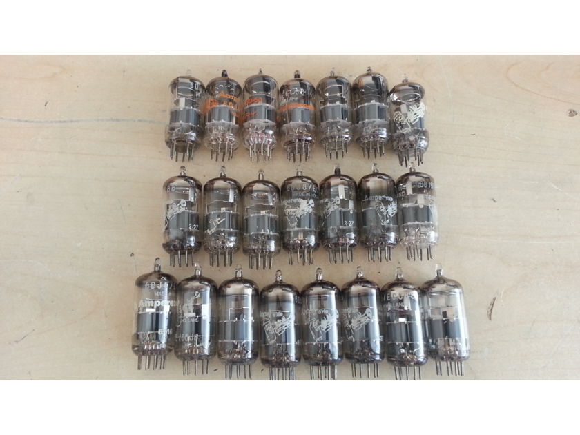 Amperex 6DJ8 Tubes Made in Holland Bugle Boy & Orange Globe 22 Pieces Available