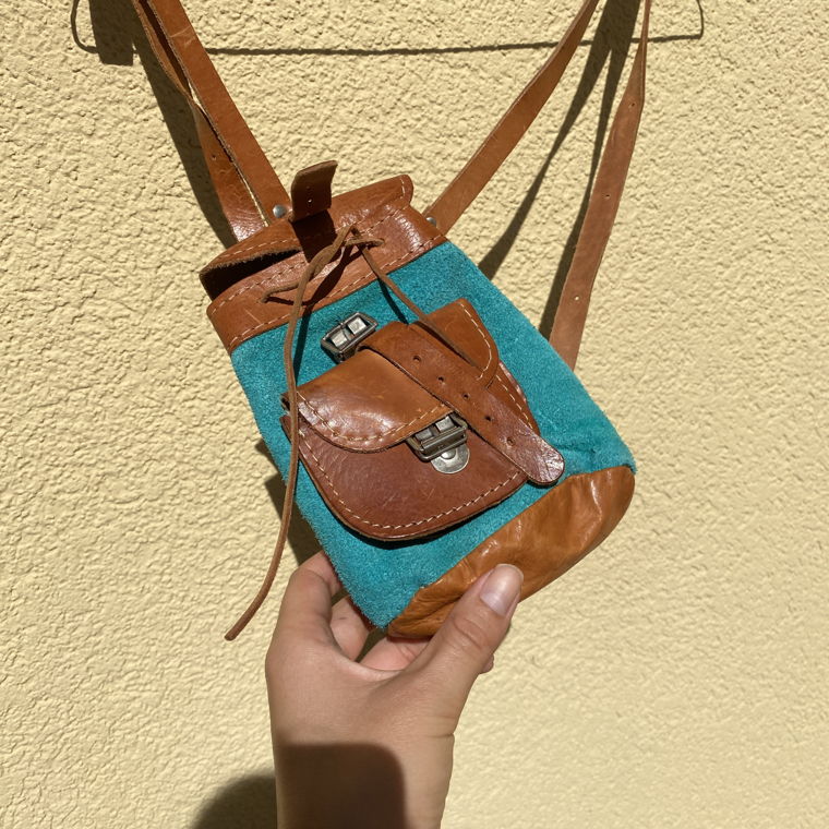 Bag (backpack turquoise leather)