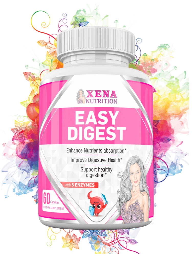 Easy Digest xena nutrition natural digestive enzymes for women for better digestion background