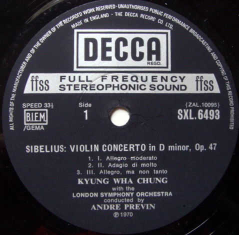 DECCA SXL-WB-ED4 / CHUNG-PREVIN, - Tchaikovsky-Sibelius...