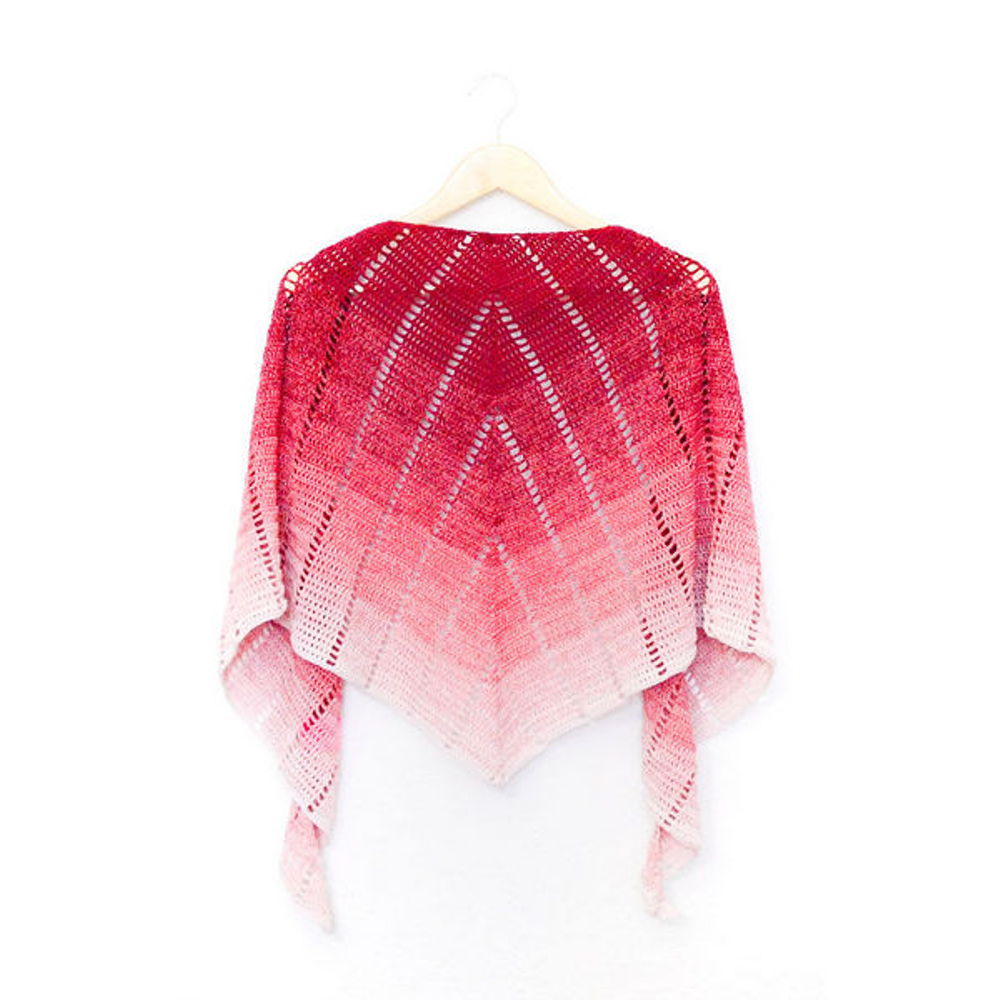 Raspberry croissant shawl