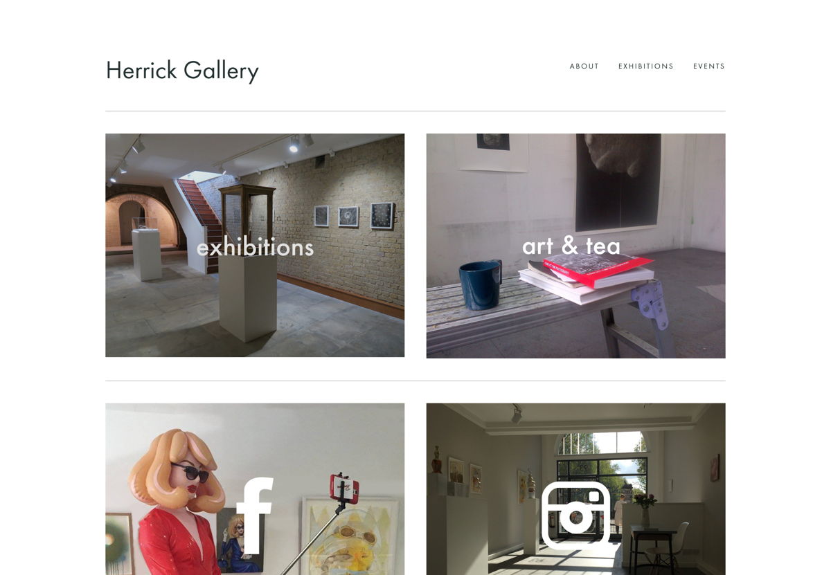 Screenshot of Herrick Gallery, from the squarespace artist websites collection.