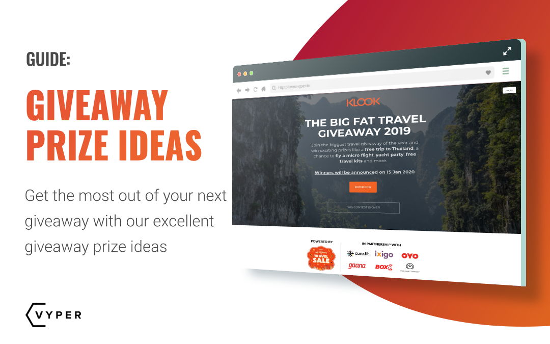 Giveaway Prize Ideas For Successful Social Media Campaigns Vyper We'll cover using giveaways to generate collaborative content awesome ideas for themed giveaways take a look at our demo giveaway below and get a feel for what your own twitter campaign. giveaway prize ideas for successful