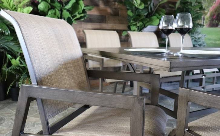 Alfresco Home Aston Aluminum Sling Dining Outdoor Patio Furniture