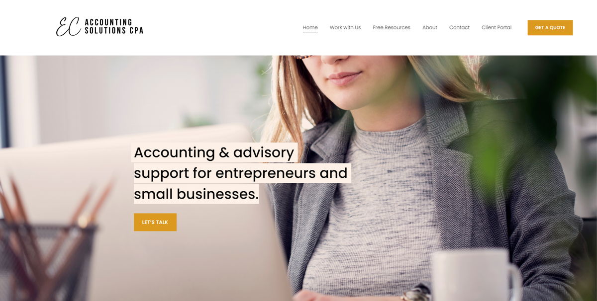 Screenshot of EC Accounting, from the advisor websites collection.
