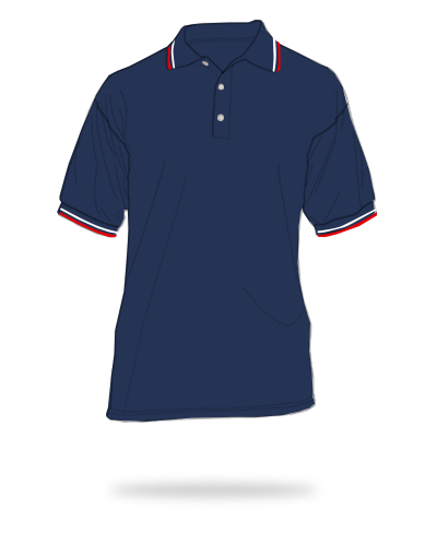 Navy blue body + white and red stripes honeycombed color combination polo shirt sj clothing manila philippines