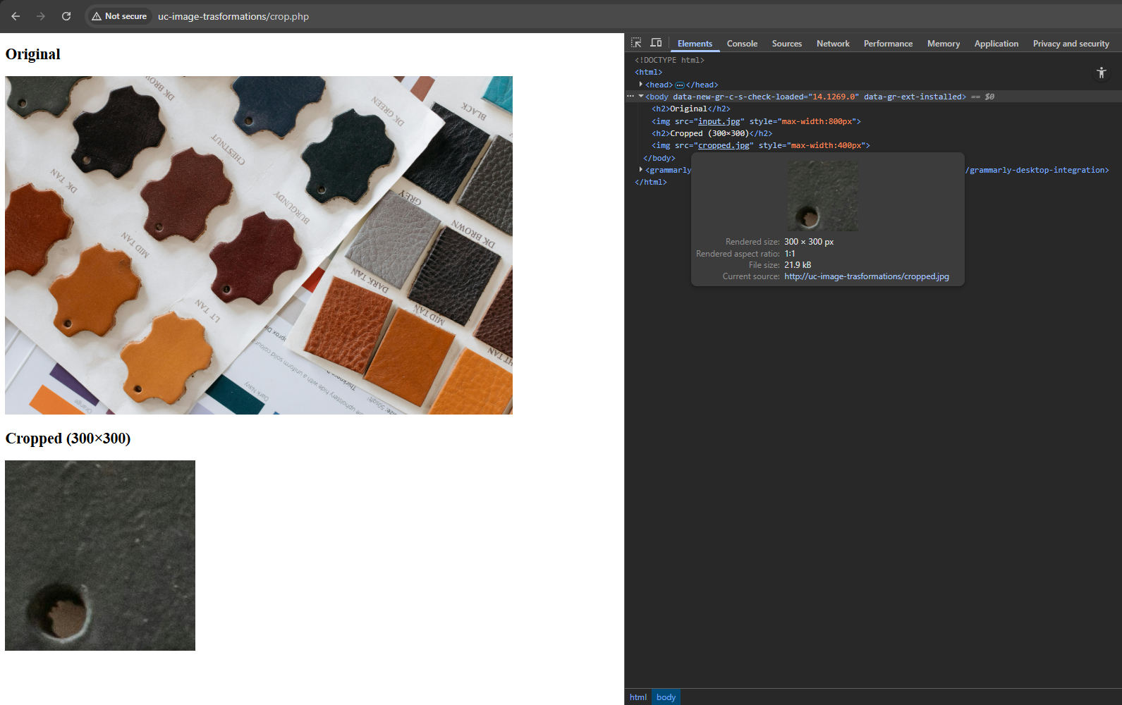 Image cropping using the PHP GD library