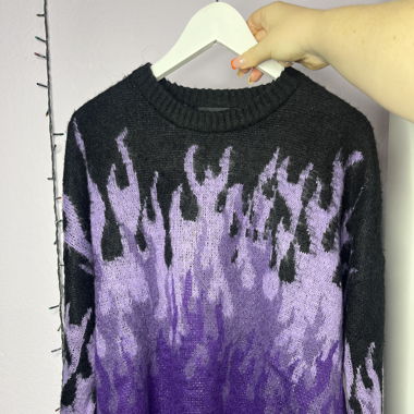 👾 Purple Fire Sweater