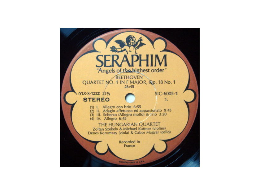 EMI Angel Seraphim / HUNGARIAN QT, - Beethoven The Early Quartets, NM, 3LP Box Set!