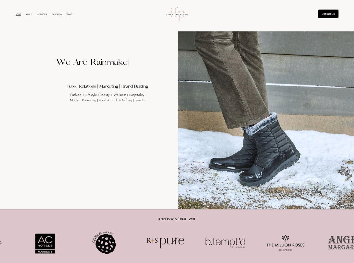 Screenshot of IFP Communications, from the pr portfolios & websites collection.