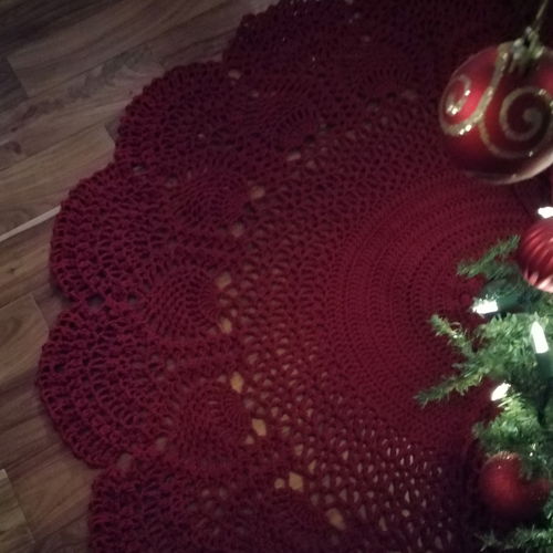 Groot cranberry-ananas-kerstboomrokpatroon