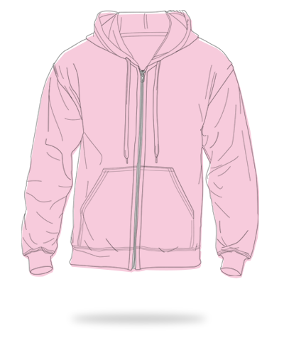 Light pink kids fit cotton fleece full zip hoodie sj clothing manila philippines